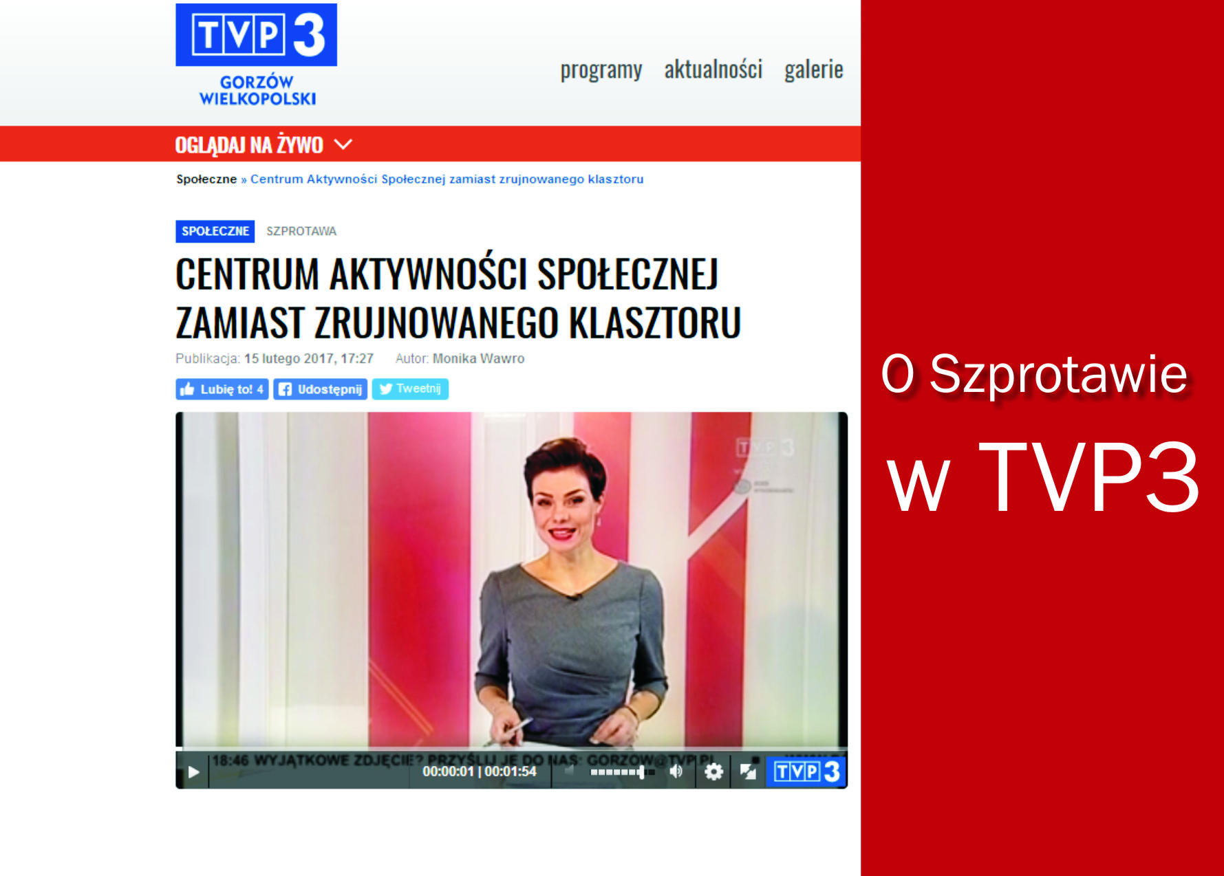 Ilustracja do informacji: O Szprotawie w TVP3
